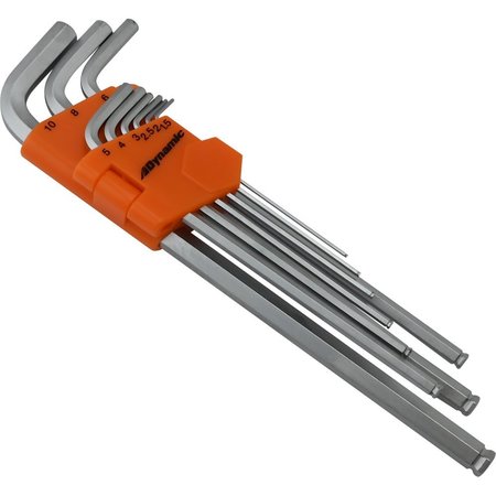 Dynamic Tools 9 Piece Metric Extra Long Hex Key Set, 1.5mm - 10mm D043210